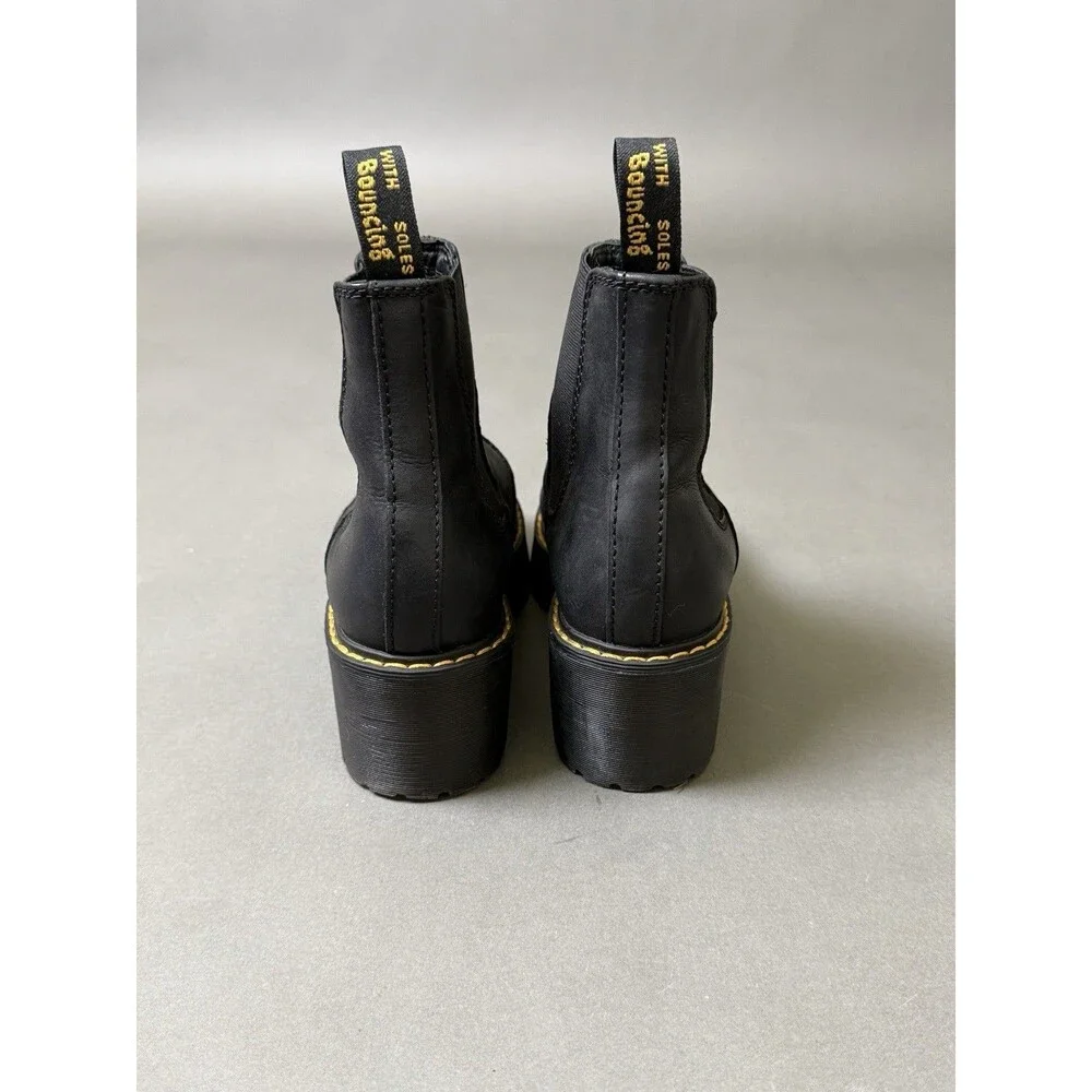 Dr Martens Rometty Wyoming Platform Chelsea Black Boots Women Size 6 US AW004